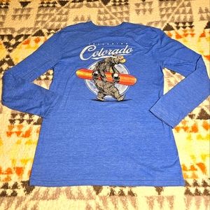 TELLURIDE COLORADO Snowboarding Grizzly Duck Co Long Sleeve Tee Sz M